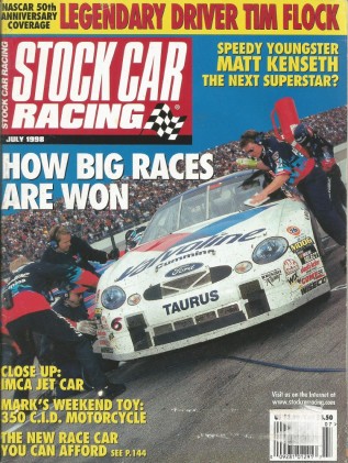 STOCK CAR RACING 1998 JULY - Bill Frye, Kenseth, Flock, IMCA Jet Car, Green